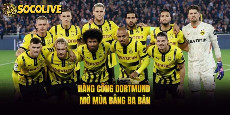 Hàng công Dortmund mở mùa bằng ba bàn
